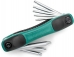 JOGO DE CHAVE TORX TIPO CANIVETE T9 A T40 COM 8 MEDIDAS ST09123SJ SATA