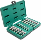 JOGO DE SOQUETES COM BITS MULTIDENTADO 1/4 - 1/2 POL. COM 18 PEÇAS ST09051SJ SATA